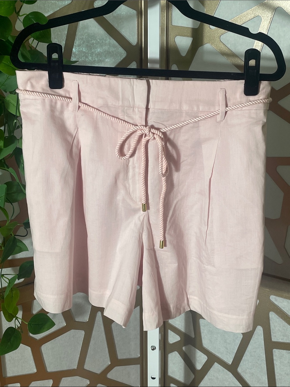 Ann Taylor Weekend Collection Belted Short, Pink, 14